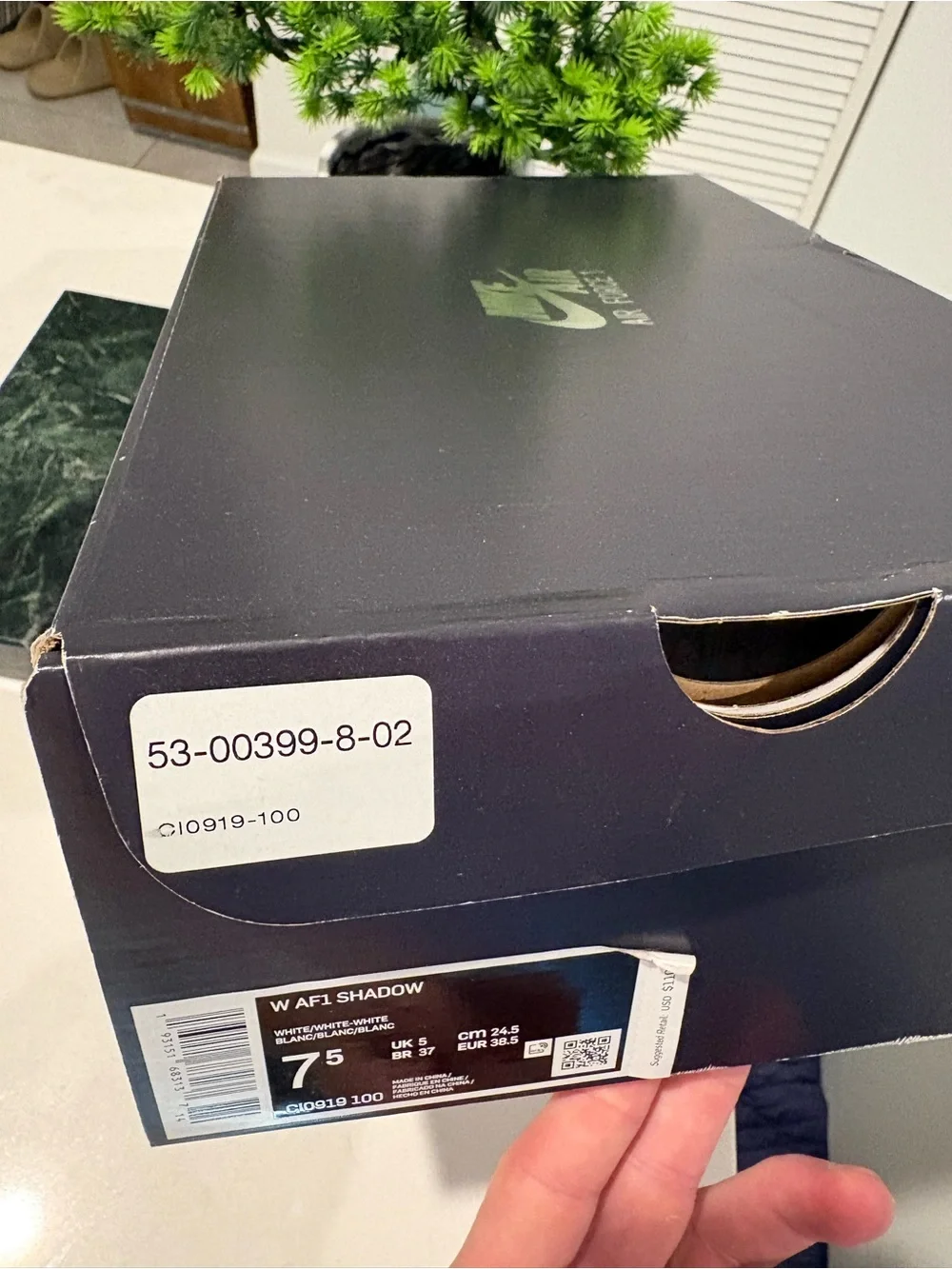 Nike W AF1 Shadow White white with extra laces new in box size 7.5 women’s